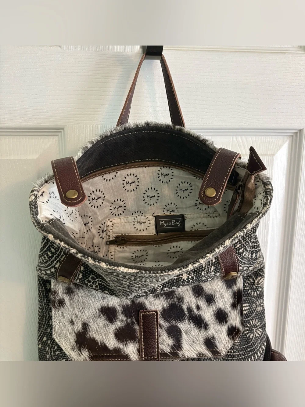 Myra Bag western Vibe with Me Hairon Canvas Backpack leather Cowgirl